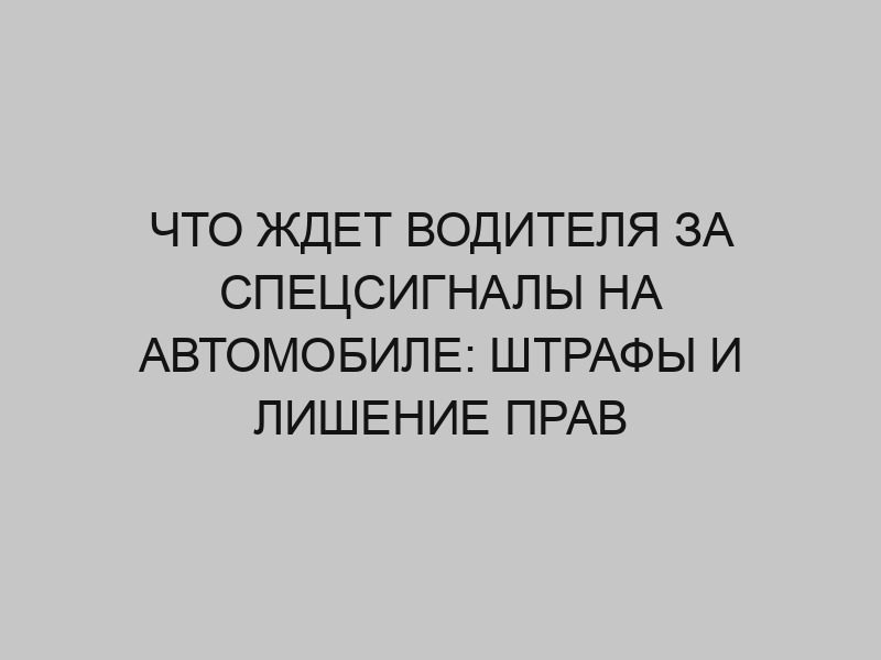 chto zhdet voditelya za spetssignaly na avtomobile shtrafy i lishenie prav 2622