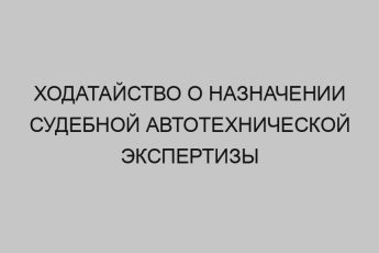 hodataystvo o naznachenii sudebnoy avtotehnicheskoy ekspertizy 65