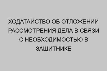 hodataystvo ob otlozhenii rassmotreniya dela v svyazi s neobhodimostyu v zaschitnike 44