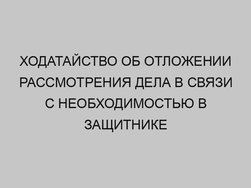 hodataystvo ob otlozhenii rassmotreniya dela v svyazi s neobhodimostyu v zaschitnike 44