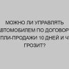 mozhno li upravlyat avtomobilem po dogovoru kupli prodazhi 10 dney i chto grozit 3319