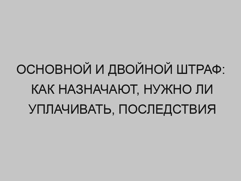 osnovnoy i dvoynoy shtraf kak naznachayut nuzhno li uplachivat posledstviya neuplaty 2604
