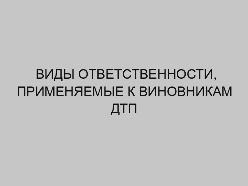 vidy otvetstvennosti primenyaemye k vinovnikam dtp 681